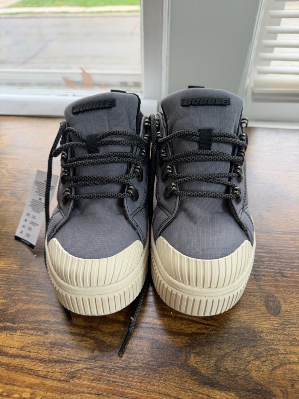 Bubble Gray Canvas Sneakers with Ivory Toe Cap